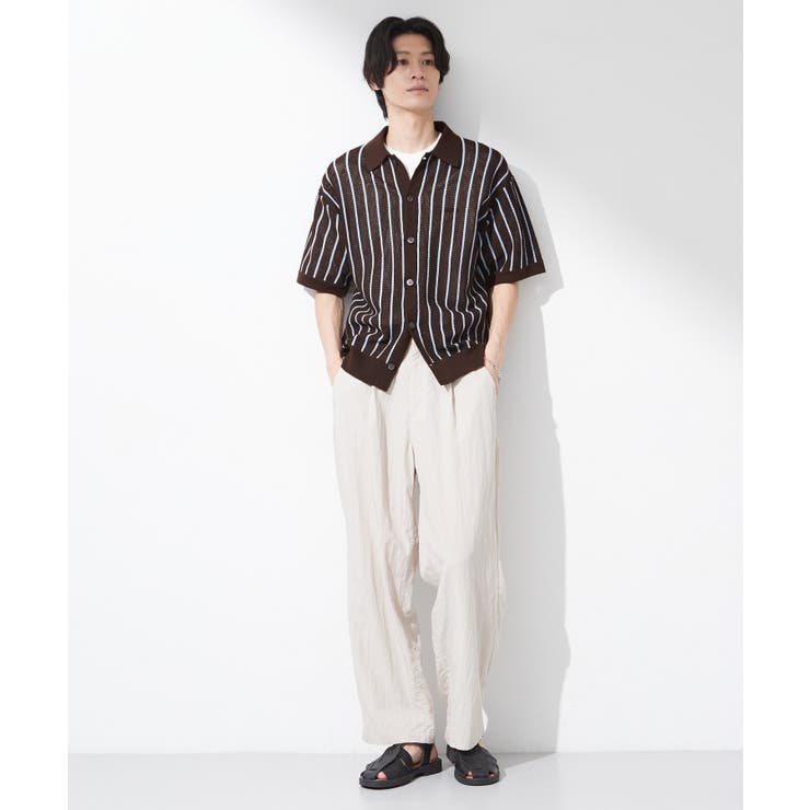 【マシンウォッシャブル】ニットストライプ半袖シャツ | THE SHOP TK | 詳細画像7 