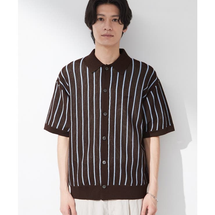 【マシンウォッシャブル】ニットストライプ半袖シャツ | THE SHOP TK | 詳細画像13 