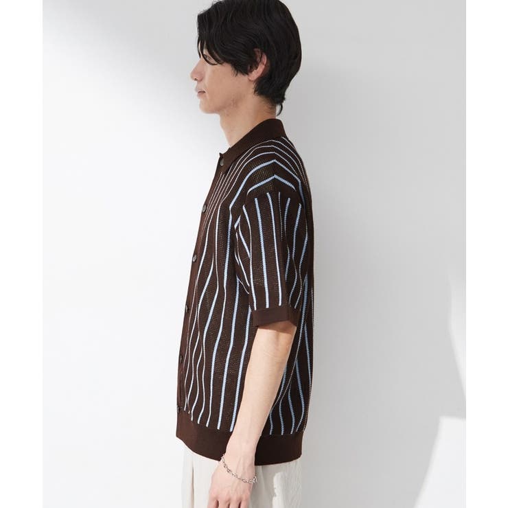 【マシンウォッシャブル】ニットストライプ半袖シャツ | THE SHOP TK | 詳細画像14 