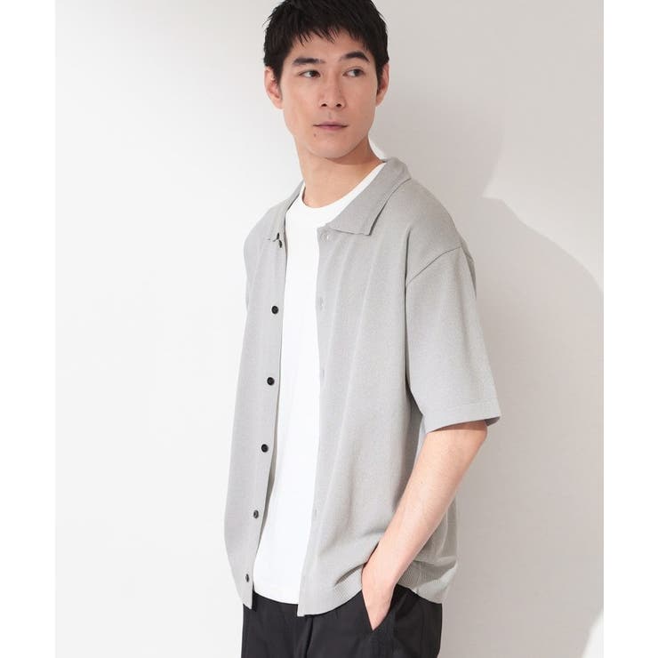 【抗菌防臭／UVカット／洗濯機OK】和紙混 半袖ニットシャツ | THE SHOP TK | 詳細画像2 