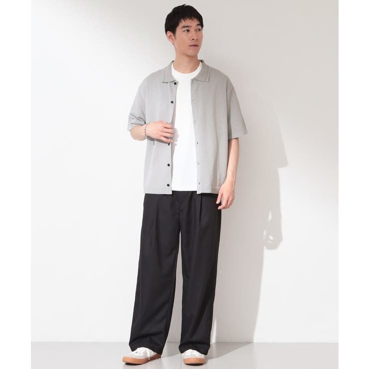 【抗菌防臭／UVカット／洗濯機OK】和紙混 半袖ニットシャツ | THE SHOP TK | 詳細画像3 