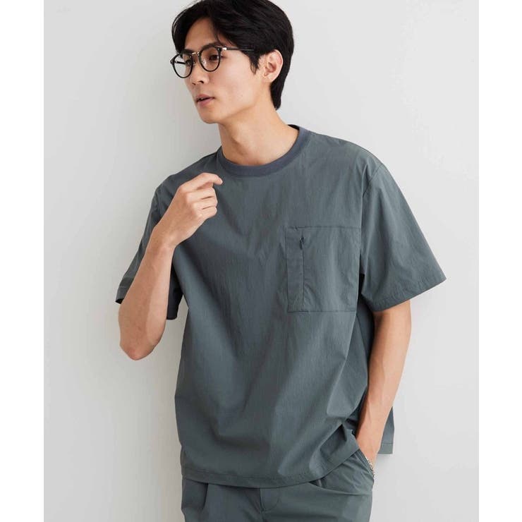 【接触冷感/洗濯機OK／セットアップ可】ナイロンストレッチ半袖Tシャツ | THE SHOP TK | 詳細画像6 