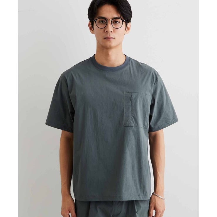 【接触冷感/洗濯機OK／セットアップ可】ナイロンストレッチ半袖Tシャツ | THE SHOP TK | 詳細画像9 