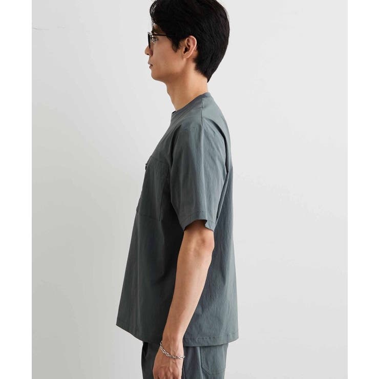 【接触冷感/洗濯機OK／セットアップ可】ナイロンストレッチ半袖Tシャツ | THE SHOP TK | 詳細画像10 