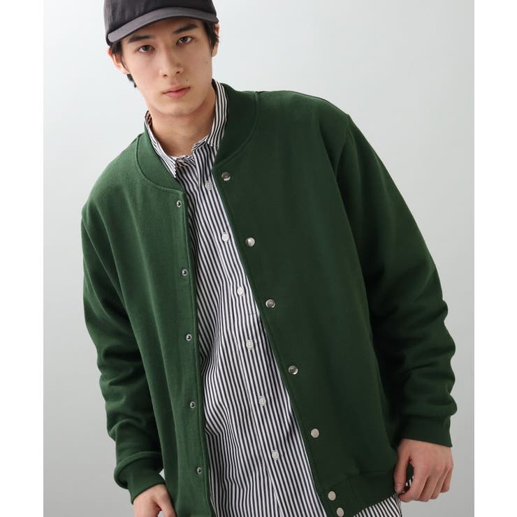 ダークグリーン(023) | オーバーサイズヘヴィーウエイトスウェットカーデ | THE SHOP TK