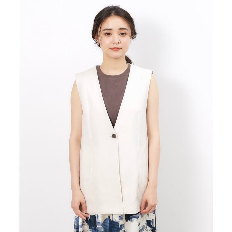 ノーカラーVネックジレ【洗濯機洗い可】 | OPAQUE.CLIP | 詳細画像22