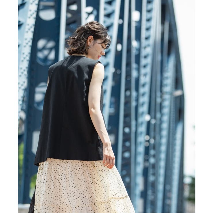 ノーカラーVネックジレ【洗濯機洗い可】 | OPAQUE.CLIP | 詳細画像3