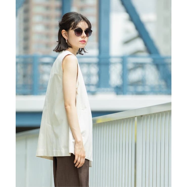 ノーカラーVネックジレ【洗濯機洗い可】 | OPAQUE.CLIP | 詳細画像10