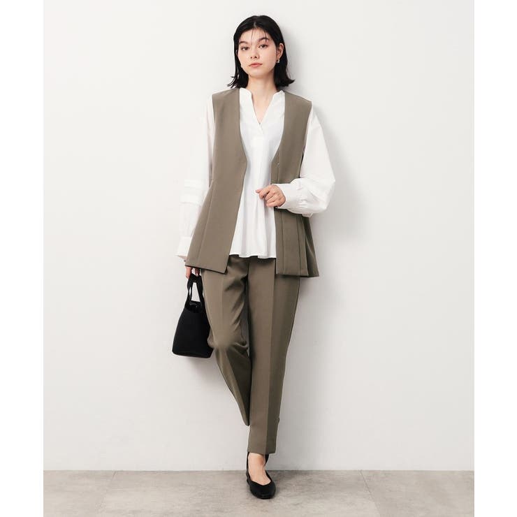 スリットテーパードパンツ／セットアップ対応【洗濯機洗い可】[品番  