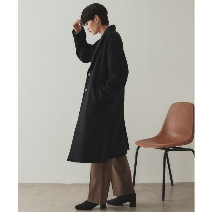 アチキ　ユニクロ　+J カシミアブレンド　 ブラックチェスターコート ユニクロ+Jジルサンダー カシミアブレンド チェスターコート ブラック