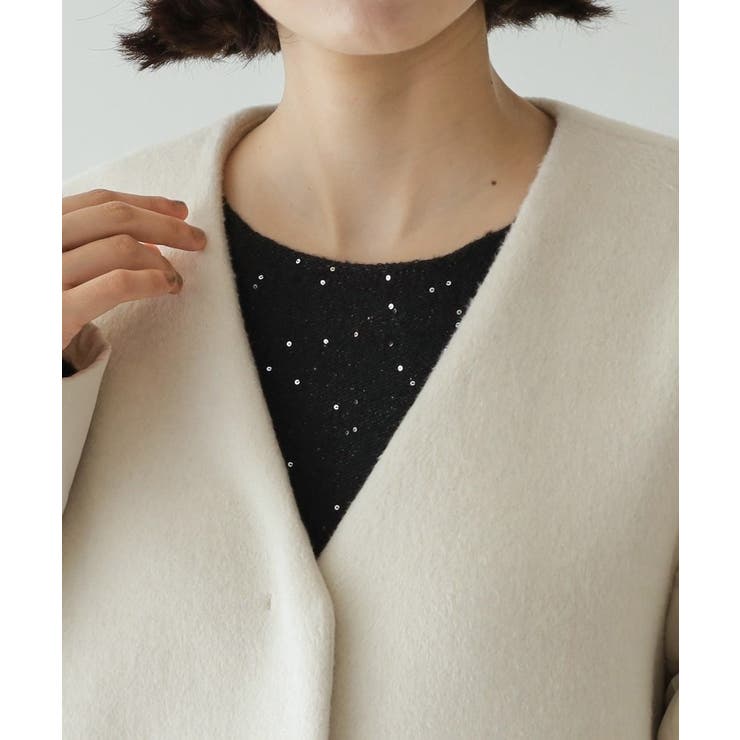 S-LLsize》ウールカシミヤブレンド キルティングドッキングコート[品番