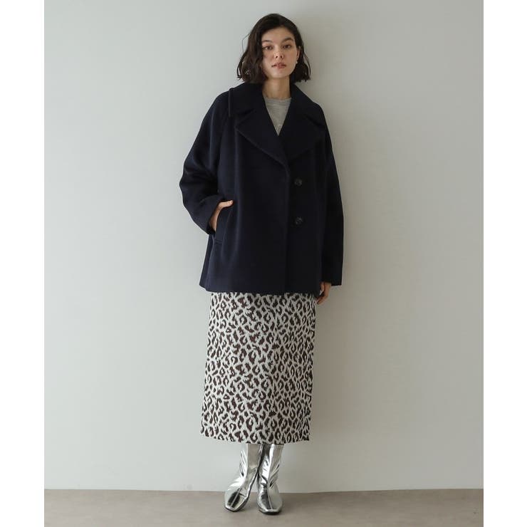 S-LLsize》ウールカシミヤブレンド ミドルピーコート[品番