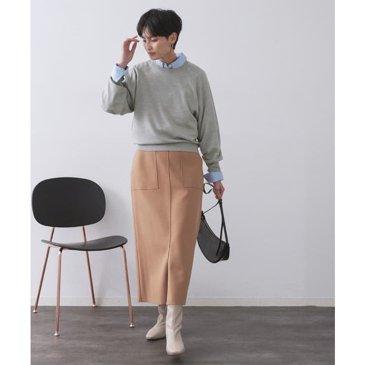 ラグランクルーネックニット エクストラファインメリノウール | OPAQUE.CLIP | 詳細画像60 