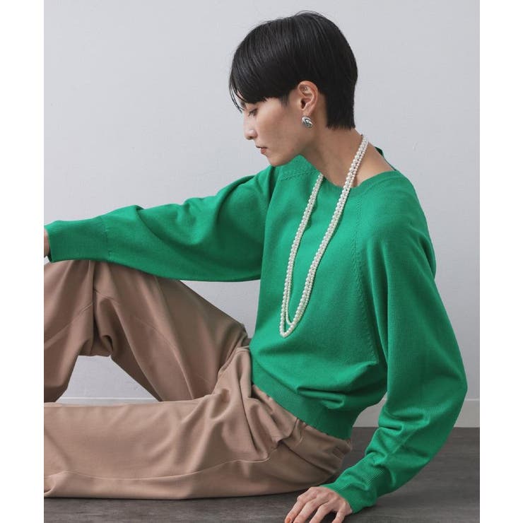 ラグランクルーネックニット エクストラファインメリノウール | OPAQUE.CLIP | 詳細画像63 