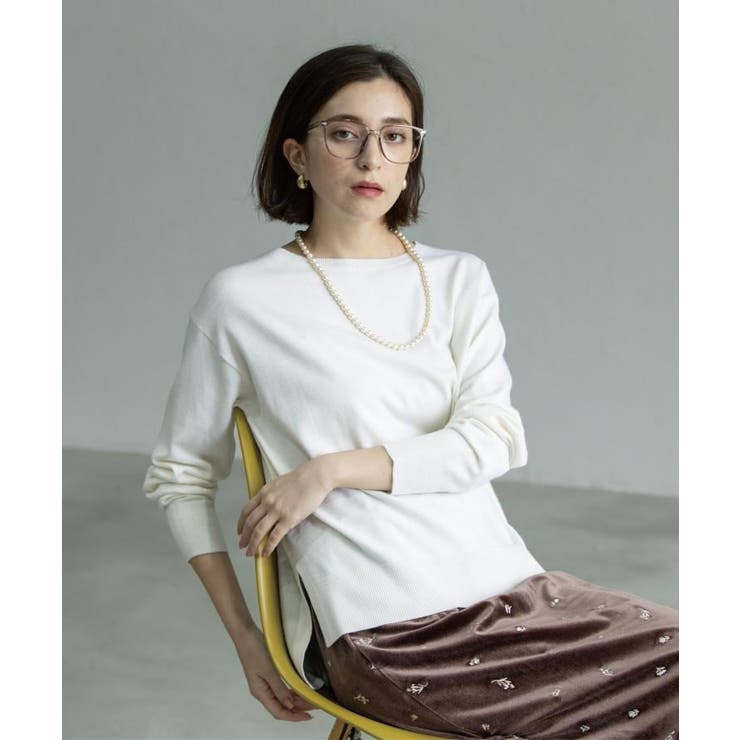 ボートネックニット エクストラファインメリノウール | OPAQUE.CLIP | 詳細画像4 