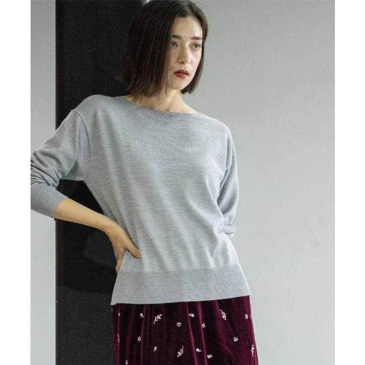 ボートネックニット エクストラファインメリノウール | OPAQUE.CLIP | 詳細画像6 