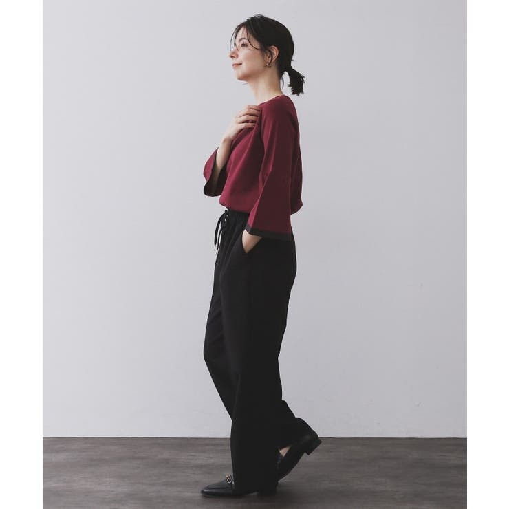 《SS-LLサイズ》ストレッチ美脚イージーワイドパンツ【防シワ/洗濯機洗い可】 | OPAQUE.CLIP | 詳細画像22 