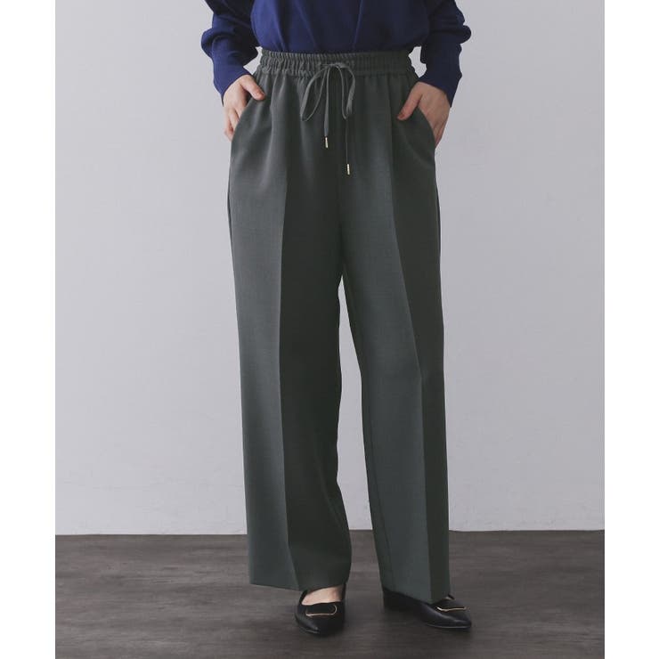 《SS-LLサイズ》ストレッチ美脚イージーワイドパンツ【防シワ/洗濯機洗い可】 | OPAQUE.CLIP | 詳細画像33 