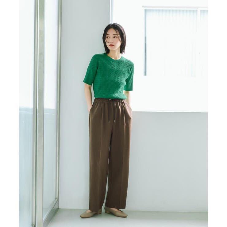 《SS-LLサイズ》ストレッチ美脚イージーワイドパンツ【防シワ/洗濯機洗い可】 | OPAQUE.CLIP | 詳細画像27 