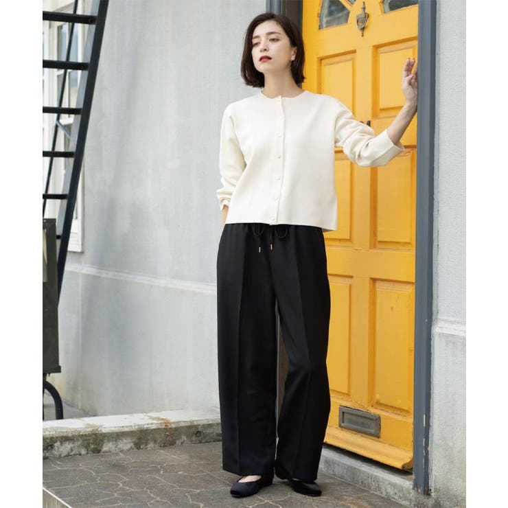 《SS-LLサイズ》ストレッチ美脚イージーワイドパンツ【防シワ/洗濯機洗い可】 | OPAQUE.CLIP | 詳細画像8 