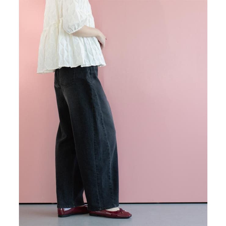 スミクロ(018) | ストレッチバレルレッグデニム【洗濯機洗い可】 | OPAQUE.CLIP
