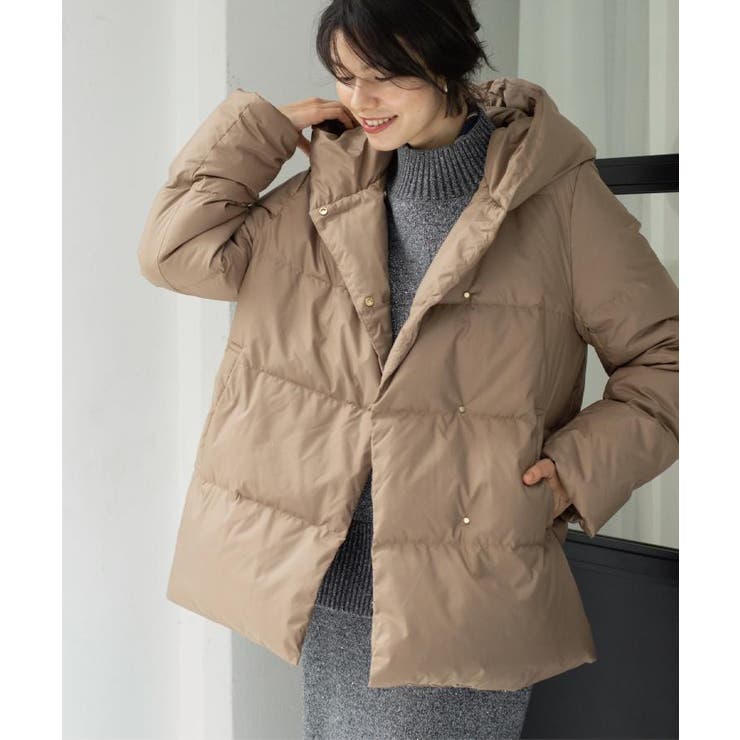 キャメルブラウン(041) | 撥水フードミドルダウンコート【防風/抗菌防臭/洗濯機OK】《S～LL》 | OPAQUE.CLIP