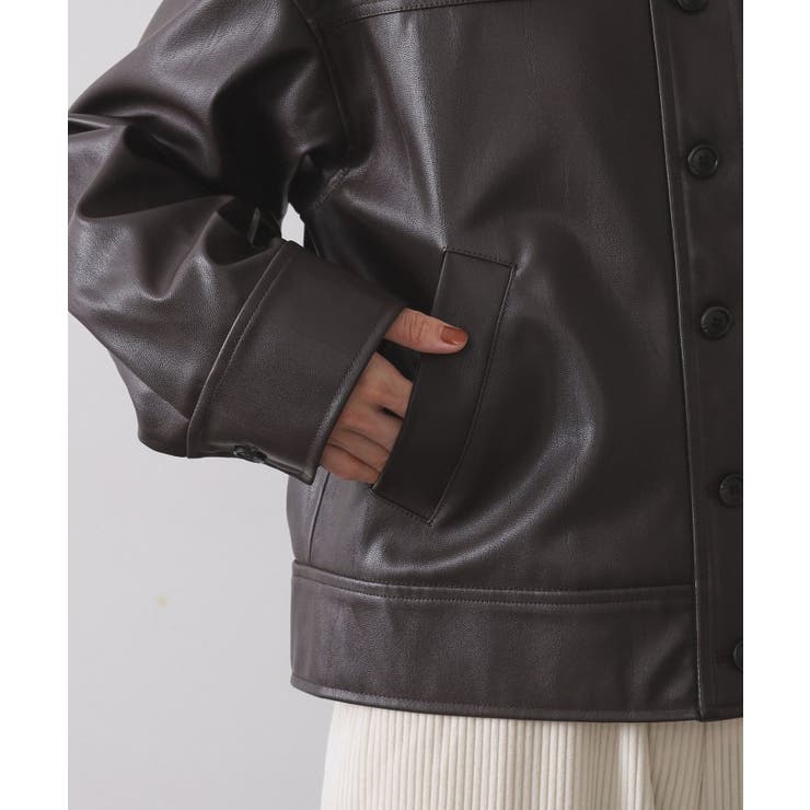 シンセティックレザー調ブルゾン【洗える】 | OPAQUE.CLIP | 詳細画像11 