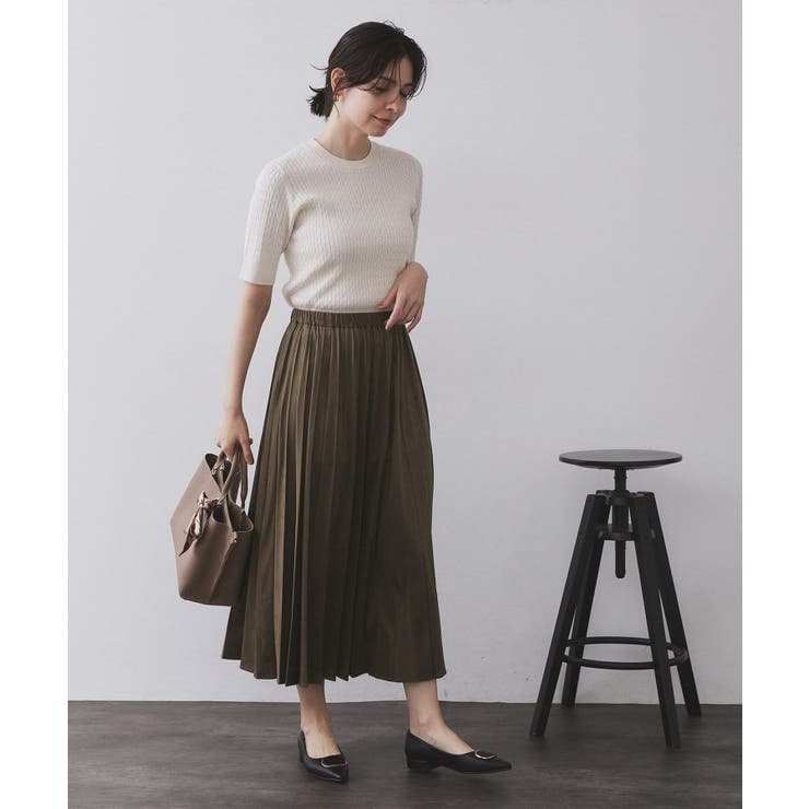 フェイクスウェードプリーツスカート【静電気防止加工/洗濯機OK】 | OPAQUE.CLIP | 詳細画像62 