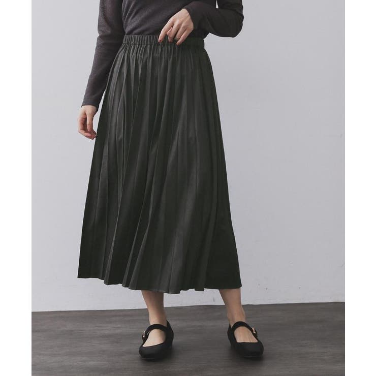 フェイクスウェードプリーツスカート【静電気防止加工/洗濯機OK】 | OPAQUE.CLIP | 詳細画像44 