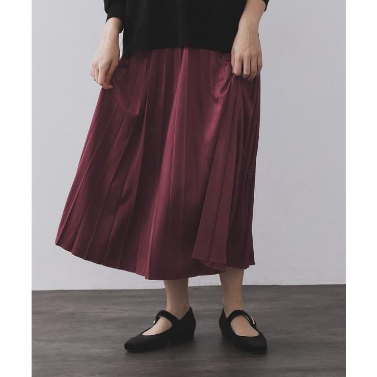 フェイクスウェードプリーツスカート【静電気防止加工/洗濯機OK】 | OPAQUE.CLIP | 詳細画像64 