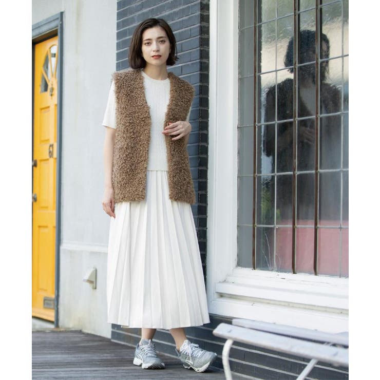 フェイクスウェードプリーツスカート【静電気防止加工/洗濯機OK】 | OPAQUE.CLIP | 詳細画像1 