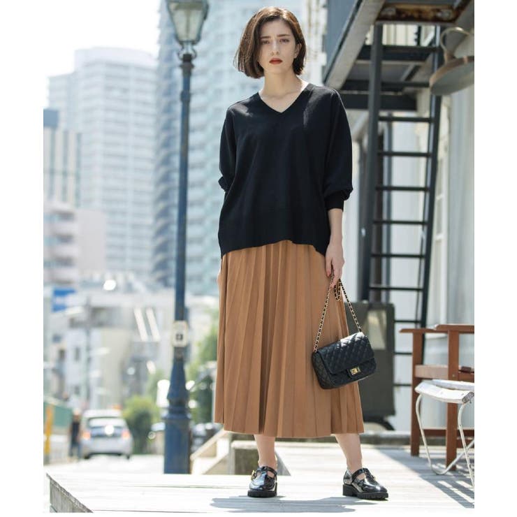 フェイクスウェードプリーツスカート【静電気防止加工/洗濯機OK】 | OPAQUE.CLIP | 詳細画像14 