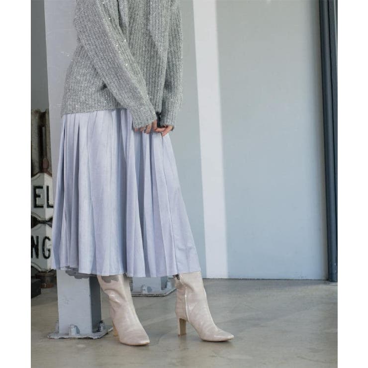 フェイクスウェードプリーツスカート【静電気防止加工/洗濯機OK】 | OPAQUE.CLIP | 詳細画像22 