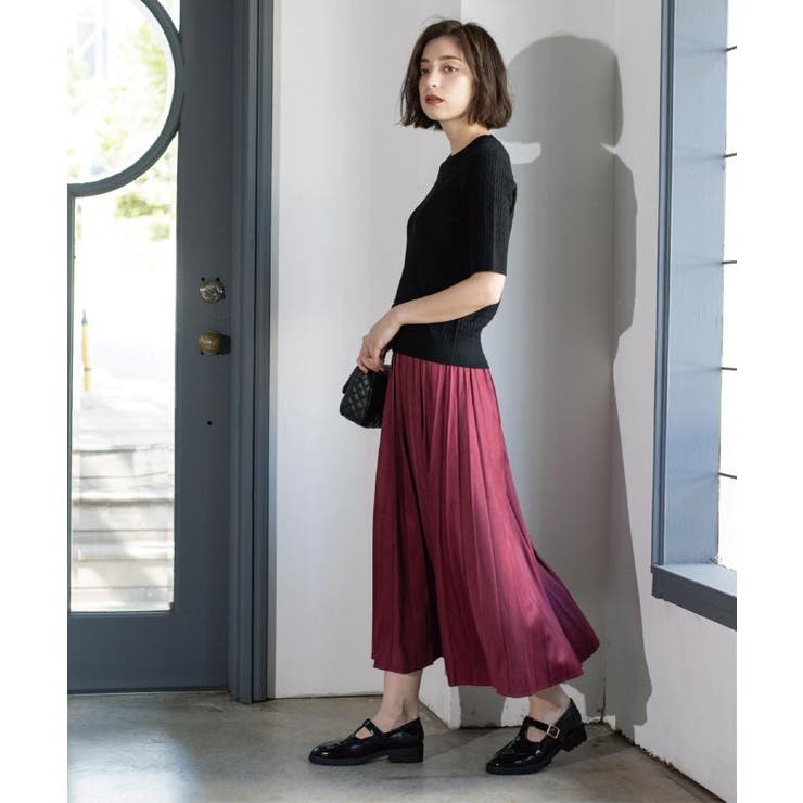 フェイクスウェードプリーツスカート【静電気防止加工/洗濯機OK】 | OPAQUE.CLIP | 詳細画像33 
