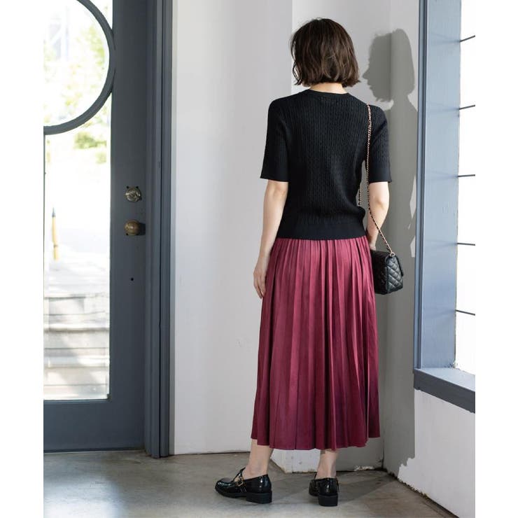 フェイクスウェードプリーツスカート【静電気防止加工/洗濯機OK】 | OPAQUE.CLIP | 詳細画像34 