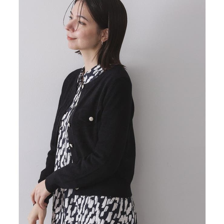 モールニットクルーカーディガン【洗濯機OK】 | OPAQUE.CLIP | 詳細画像1 