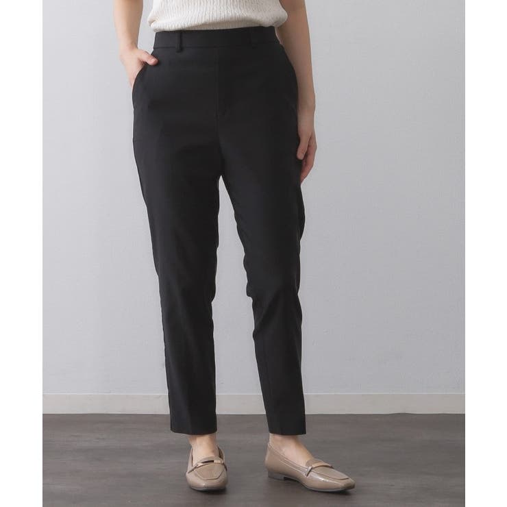 ブラック(019) | 《SS-LLサイズ》ハイストレッチイージースティックパンツ【洗濯機洗い可】 | OPAQUE.CLIP