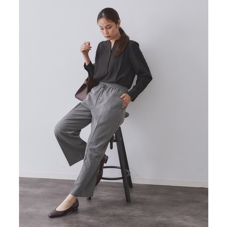 ウォームタッチ イージーワイドパンツ【洗濯機洗OK/ストレッチ】≪SS～LL≫ | OPAQUE.CLIP | 詳細画像27 