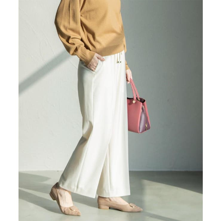 ウォームタッチ イージーワイドパンツ【洗濯機洗OK/ストレッチ】≪SS～LL≫ | OPAQUE.CLIP | 詳細画像3 