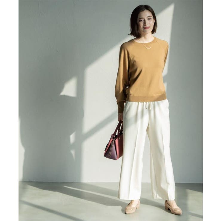 ウォームタッチ イージーワイドパンツ【洗濯機洗OK/ストレッチ】≪SS～LL≫ | OPAQUE.CLIP | 詳細画像5 