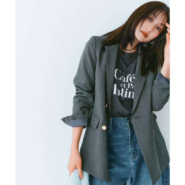 ストレッチダブルブレストテーラードジャケット/セットアップ対応可【洗濯機OK】 | OPAQUE.CLIP | 詳細画像1 