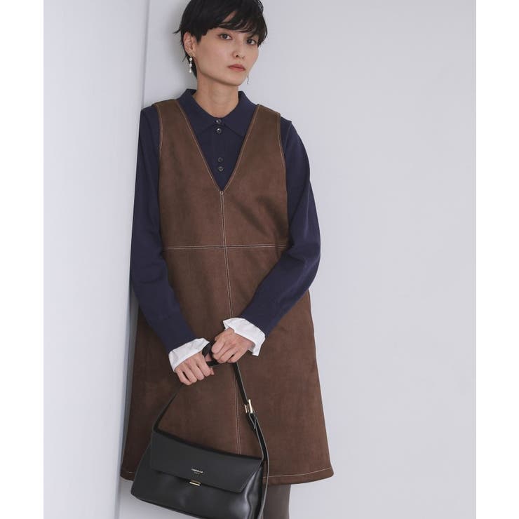 スエードライクVネックジャンドレ【洗濯機OK】 | OPAQUE.CLIP | 詳細画像5 