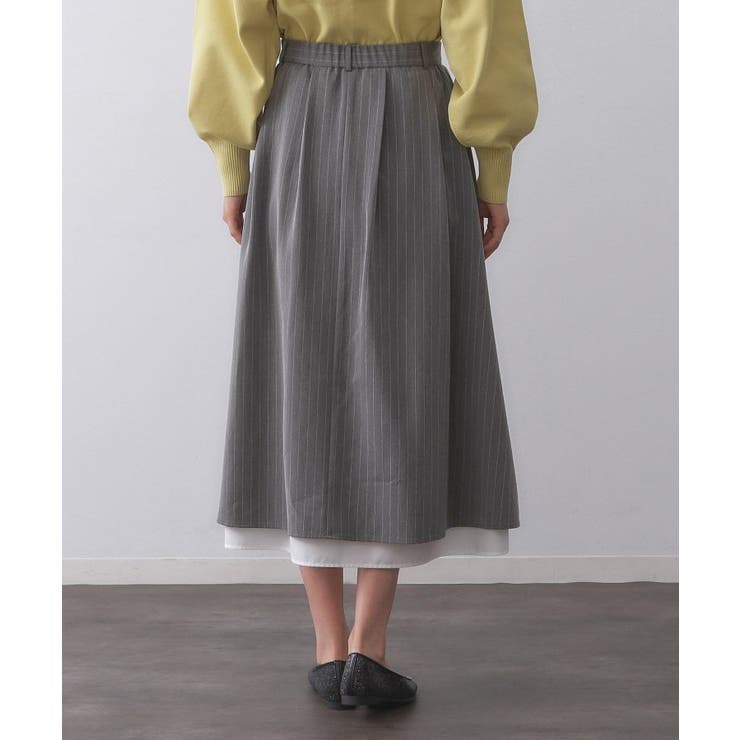 ピンストライプレイヤード風フレアスカート【洗濯機洗い可】 | OPAQUE.CLIP | 詳細画像11 