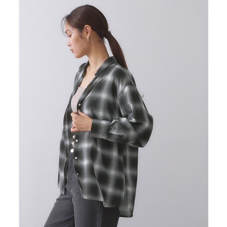 オンブレチェックシャツ【洗濯機洗い可】 | OPAQUE.CLIP | 詳細画像1 