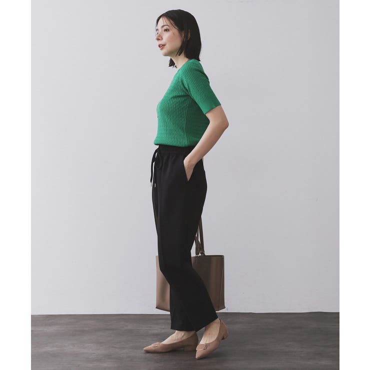 ケーブルハーフスリーブニット【UVケア/洗濯機OK】《6col/S～LL》 | OPAQUE.CLIP | 詳細画像57 