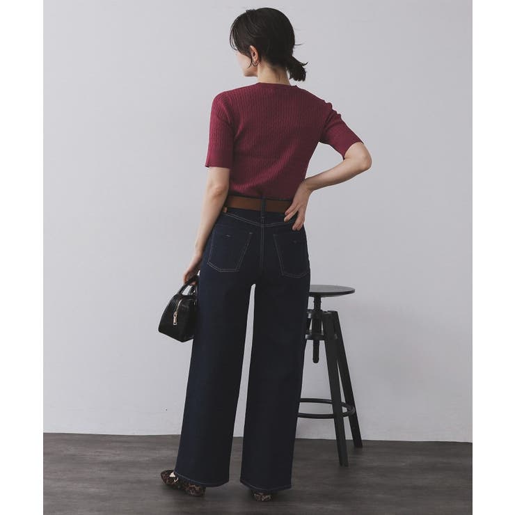 ケーブルハーフスリーブニット【UVケア/洗濯機OK】《6col/S～LL》 | OPAQUE.CLIP | 詳細画像69 