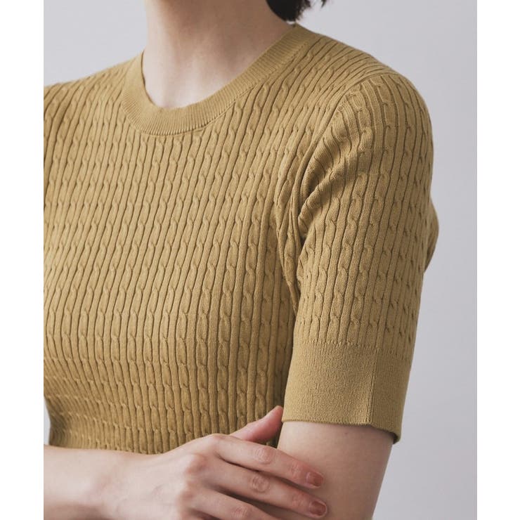 ケーブルハーフスリーブニット【UVケア/洗濯機OK】《6col/S～LL》 | OPAQUE.CLIP | 詳細画像80 