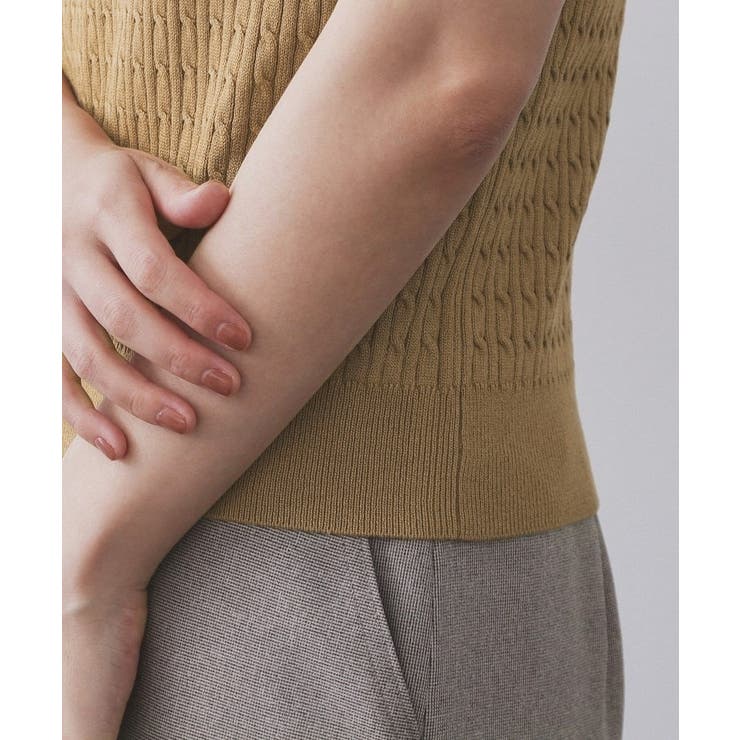 ケーブルハーフスリーブニット【UVケア/洗濯機OK】《6col/S～LL》 | OPAQUE.CLIP | 詳細画像81 