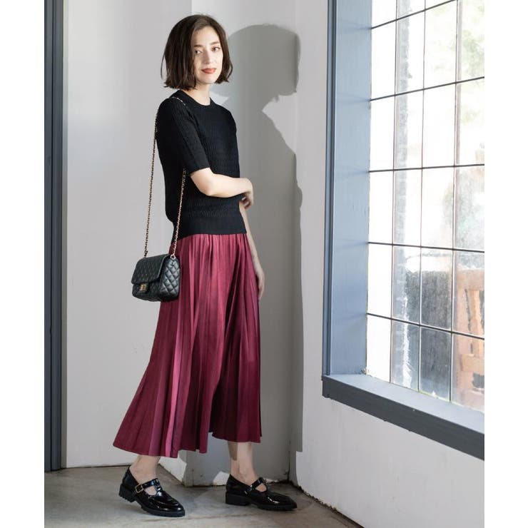 ケーブルハーフスリーブニット【UVケア/洗濯機OK】《6col/S～LL》 | OPAQUE.CLIP | 詳細画像15 