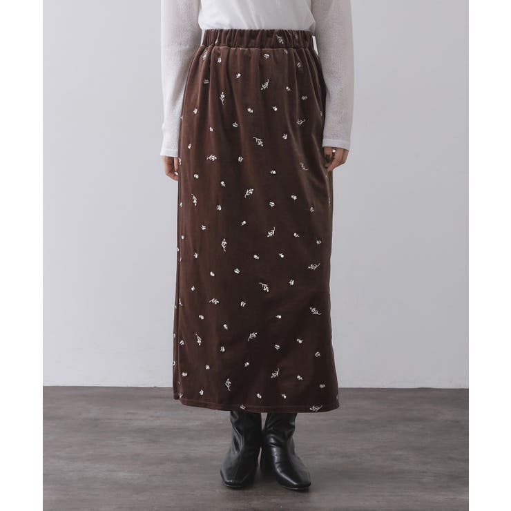 ベロアナロースカート/セットアップ対応可【洗濯機OK】 | OPAQUE.CLIP | 詳細画像19 